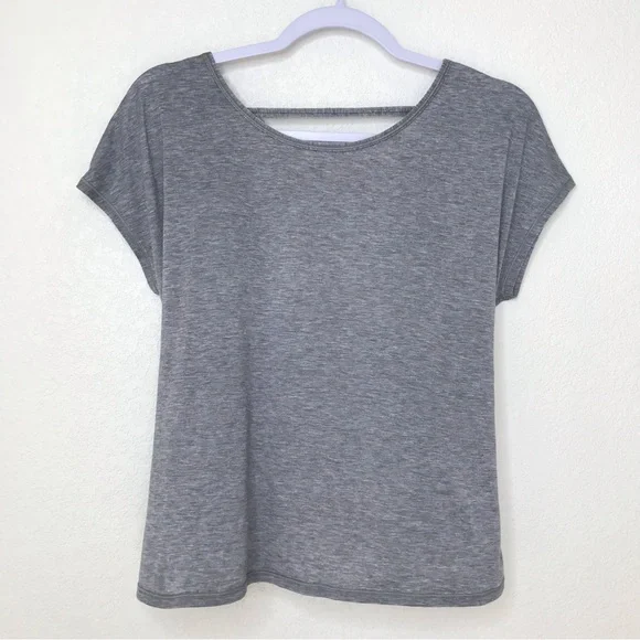 LULULEMON Twist Back Tee Heathered Core Medium Gray - Picture 3 of 10